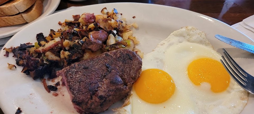 2 Eggs with Chopped Steak Breakfast