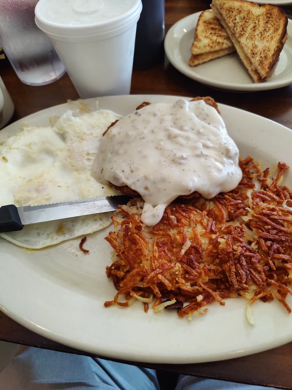 2 Eggs with Country Fried Steak Breakfast
